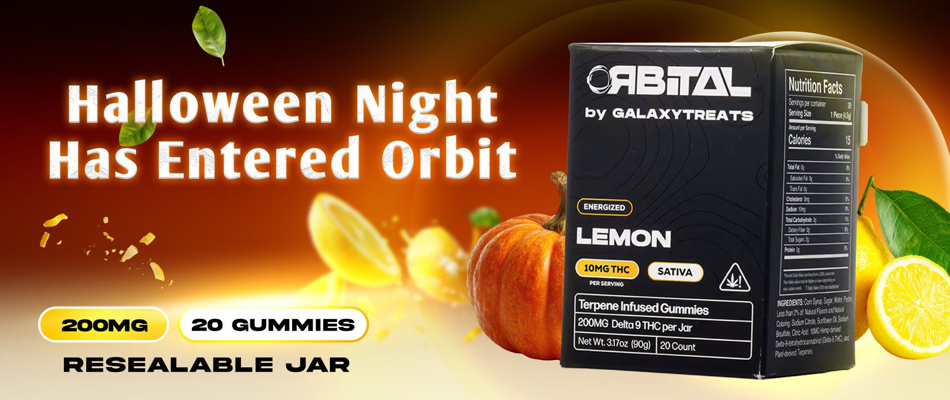 Halloween Banner Galaxy Treats (Delta)(Gummies)(200mg 20ct Jar) Orbital